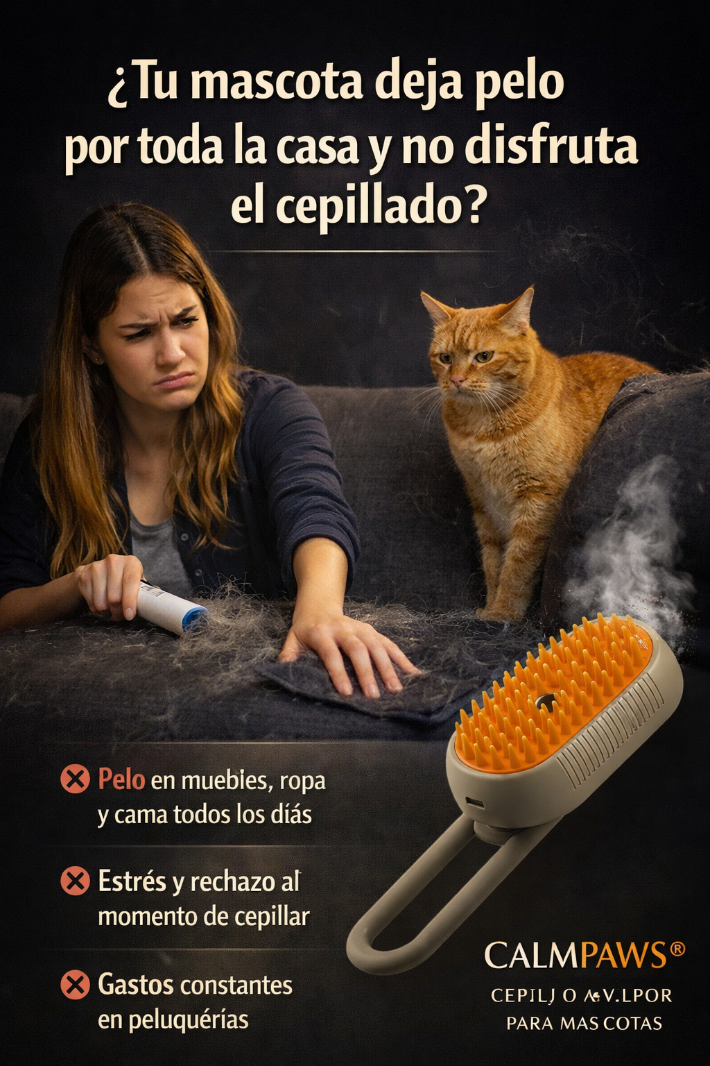 PROMO 2X1 Cepillo vapor para mascotas CalmHair®