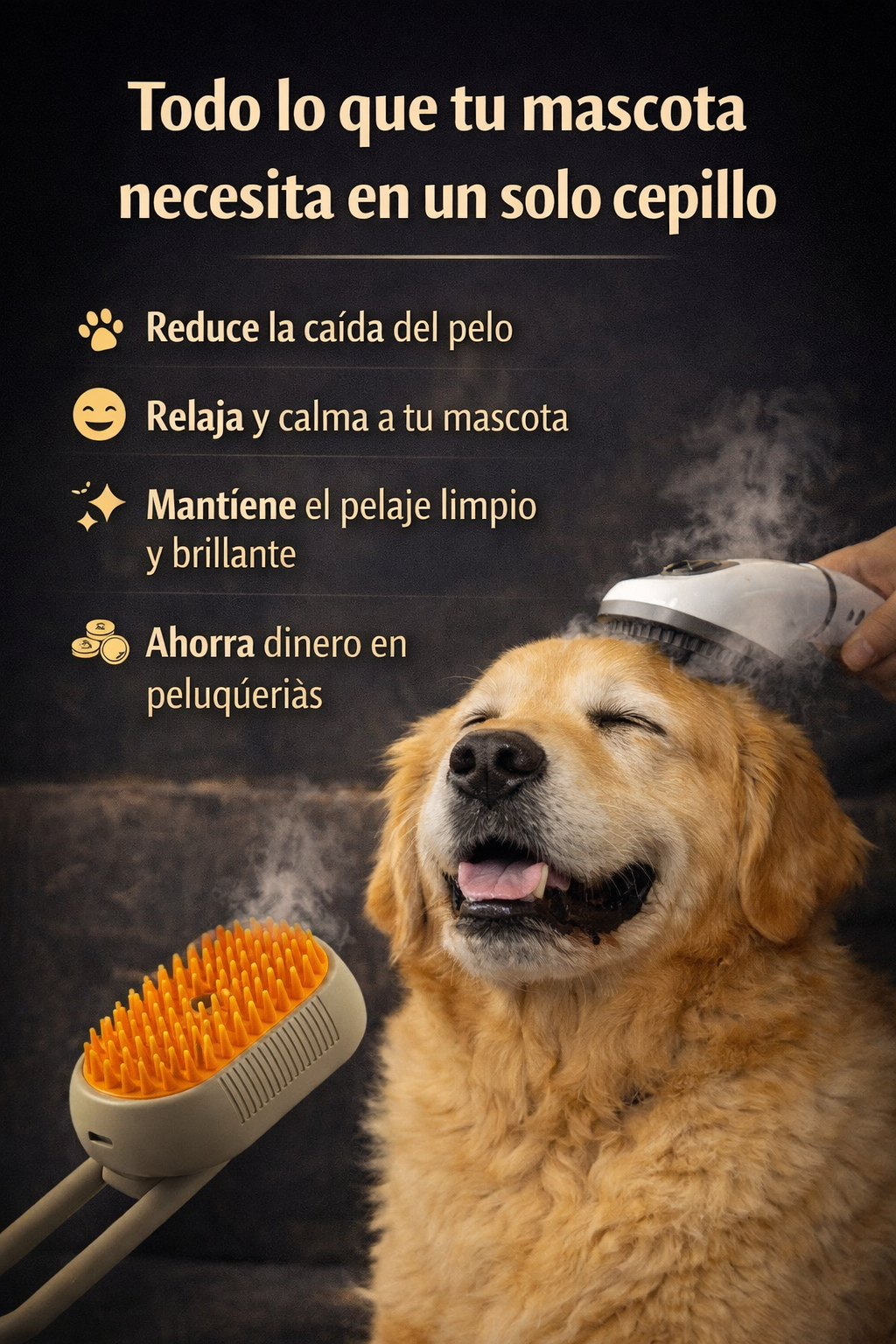 PROMO 2X1 Cepillo vapor para mascotas CalmHair®